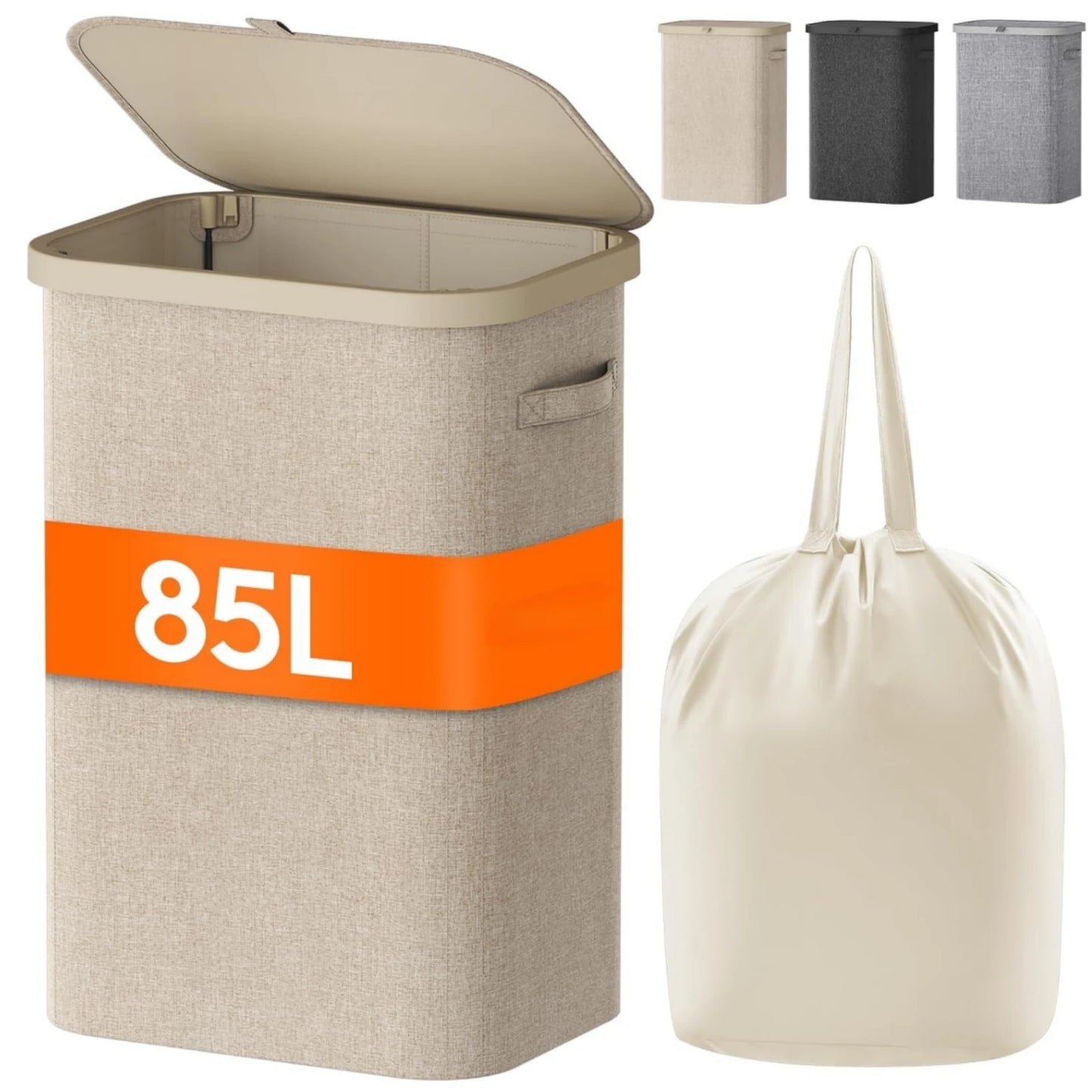 85 L Laundry Hamper with Handles & Inner Bag