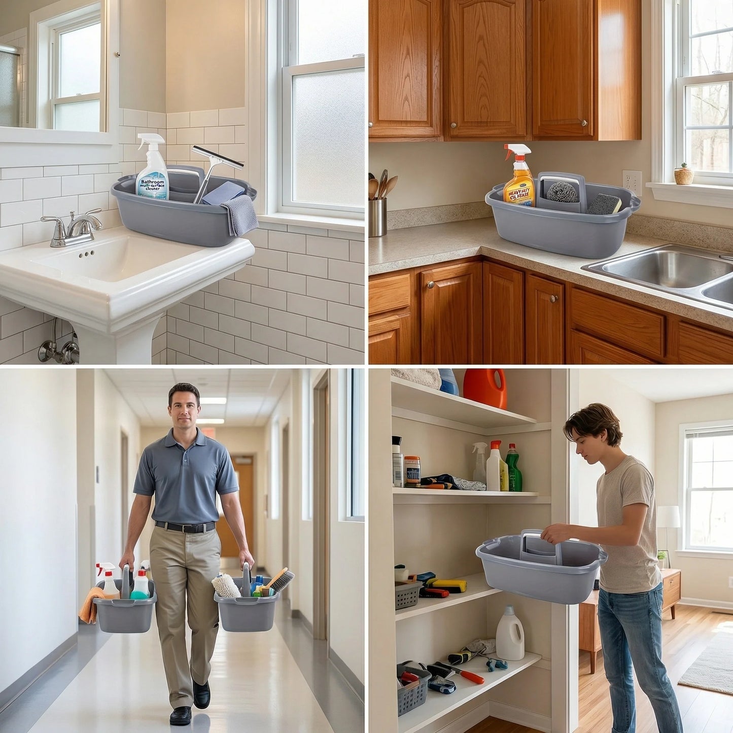 Large Portable Cleaning Caddy with Handle