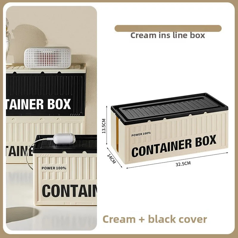 Cable Management Box with Phone Stand & Side Openings