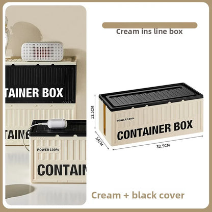 Cable Management Box with Phone Stand & Side Openings