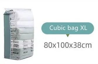 No-Pump Vacuum Storage Bags – Flat & Cubic Sizes