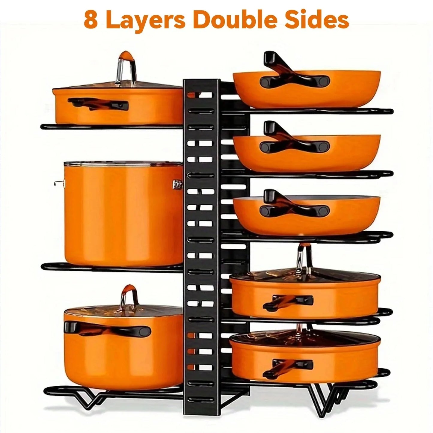 8-Tier Metal Pot, Pan & Lid Organizer