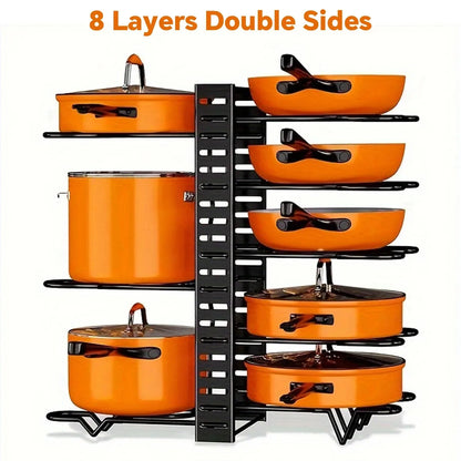 8-Tier Metal Pot, Pan & Lid Organizer