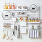 Wall-Mounted Pegboard Organizer with Hooks