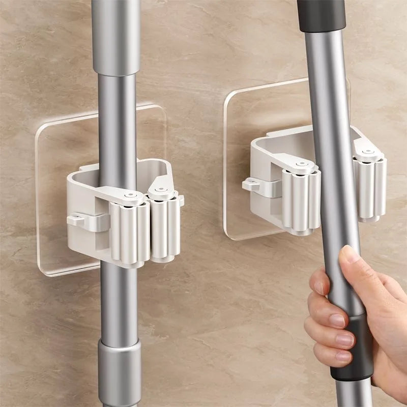 Adhesive Multi-Purpose Wall Hooks for Brooms & Mops