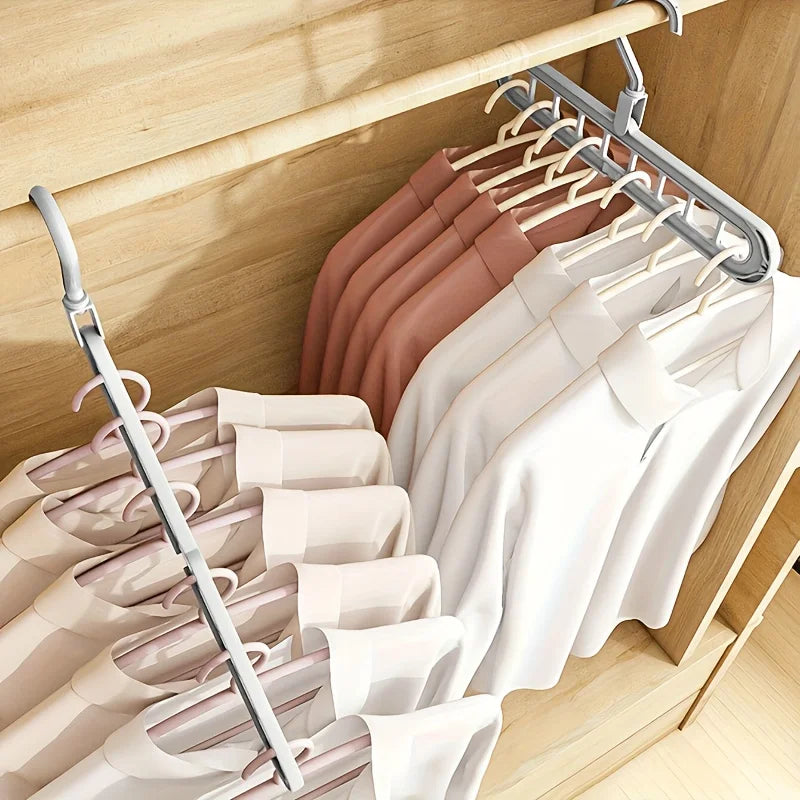 3-Piece 9-Hole Foldable Space-Saving Hangers