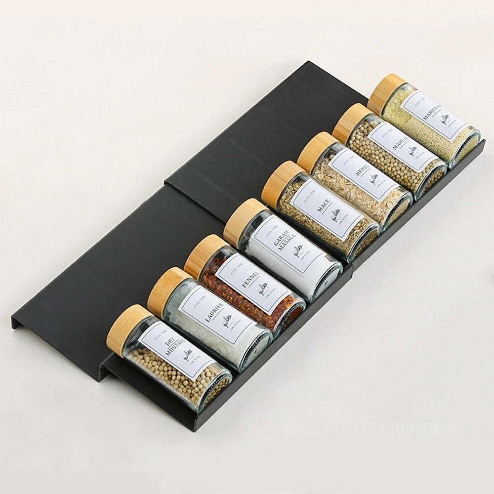 4-Layer Adjustable Spice Drawer Organizer