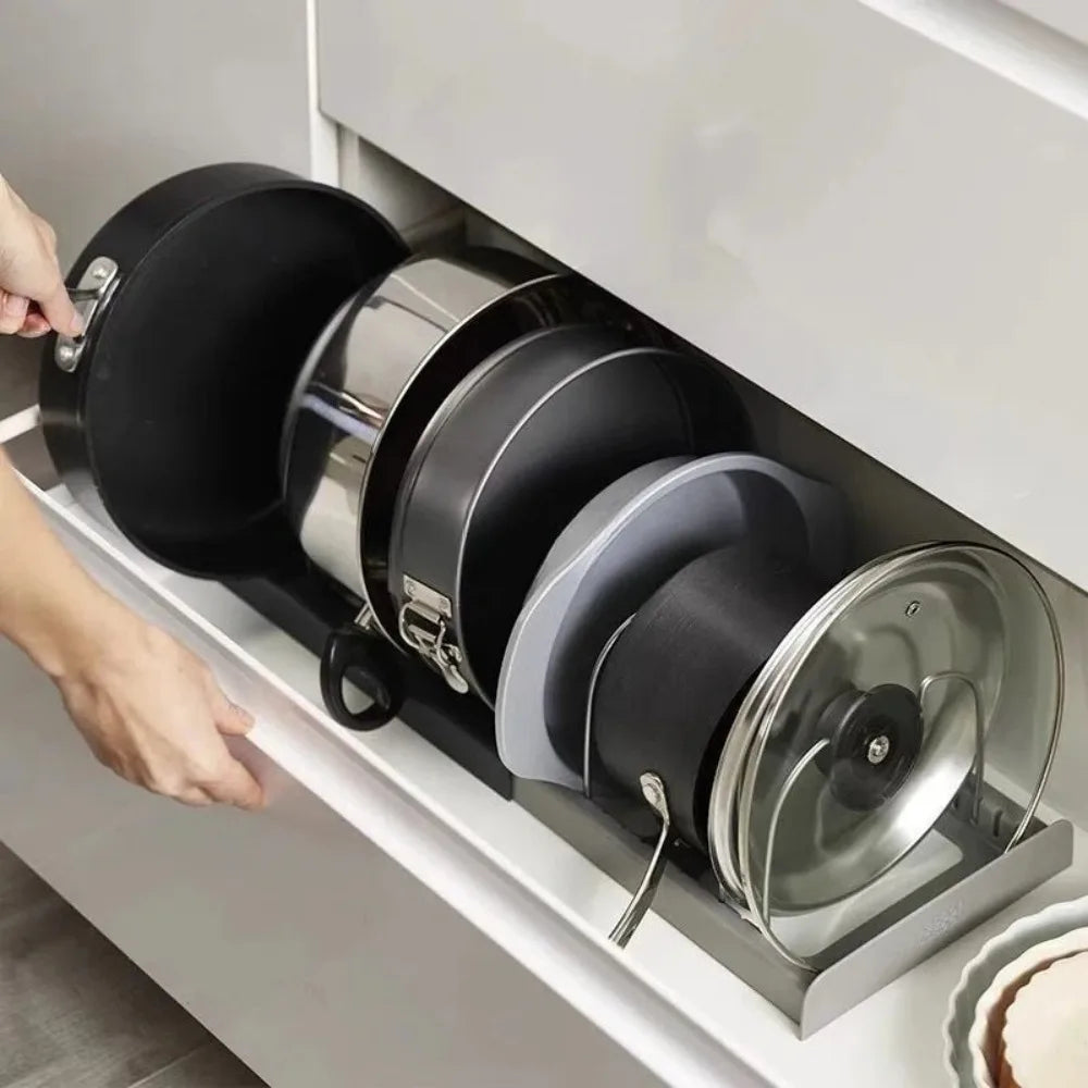 7-Grid Telescopic Pot & Lid Organizer