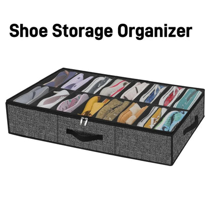 12-Pair Under-Bed Shoe Organizer with Reinforced Handles — product image 8 of 9