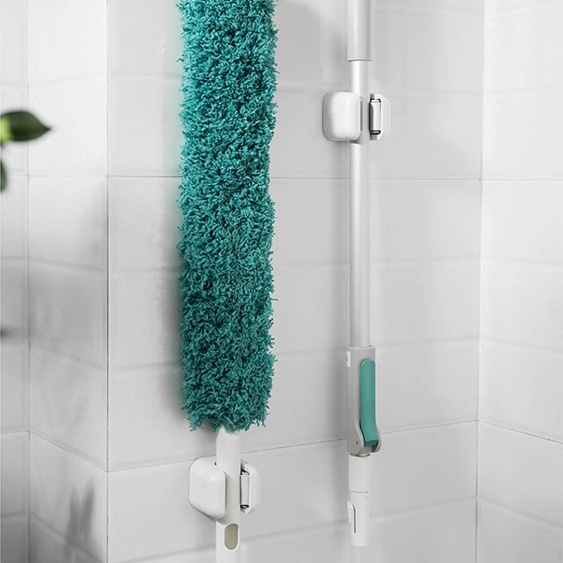 1/4-Piece No-Drill Wall-Mounted Broom & Mop Clips