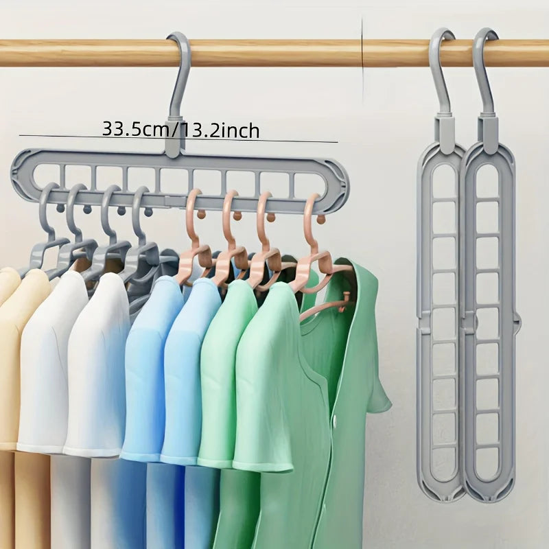 3-Piece 9-Hole Foldable Space-Saving Hangers