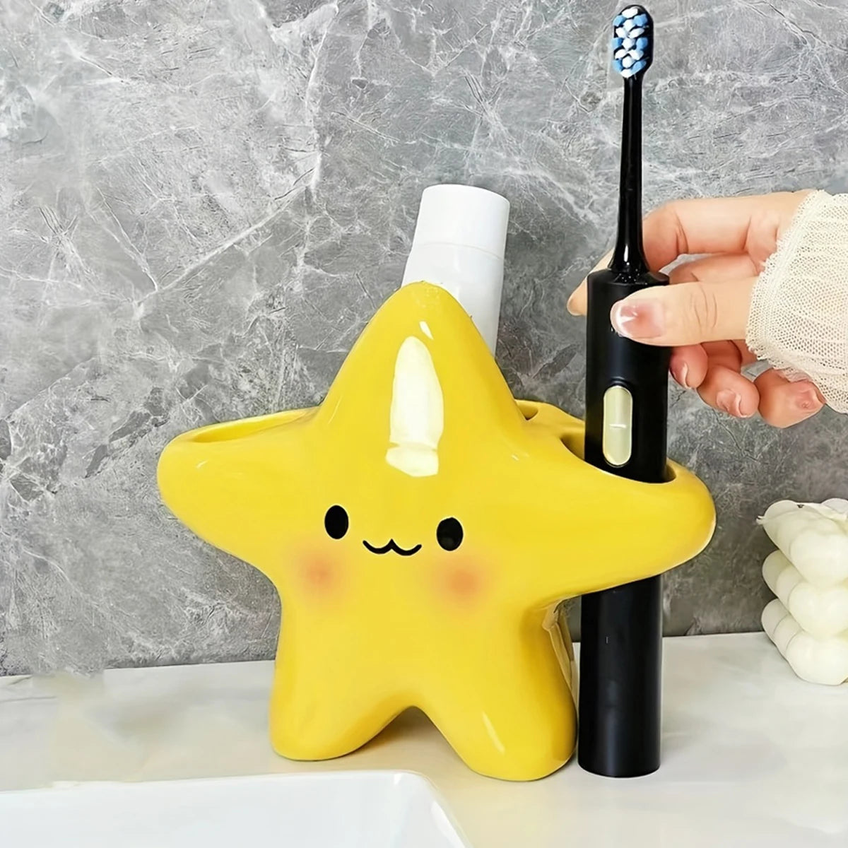 Star-Shaped Freestanding Toothbrush Holder