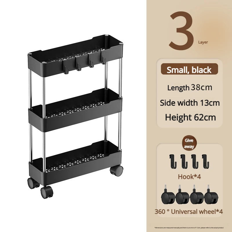 4-Tier Slim Rolling Storage Cart