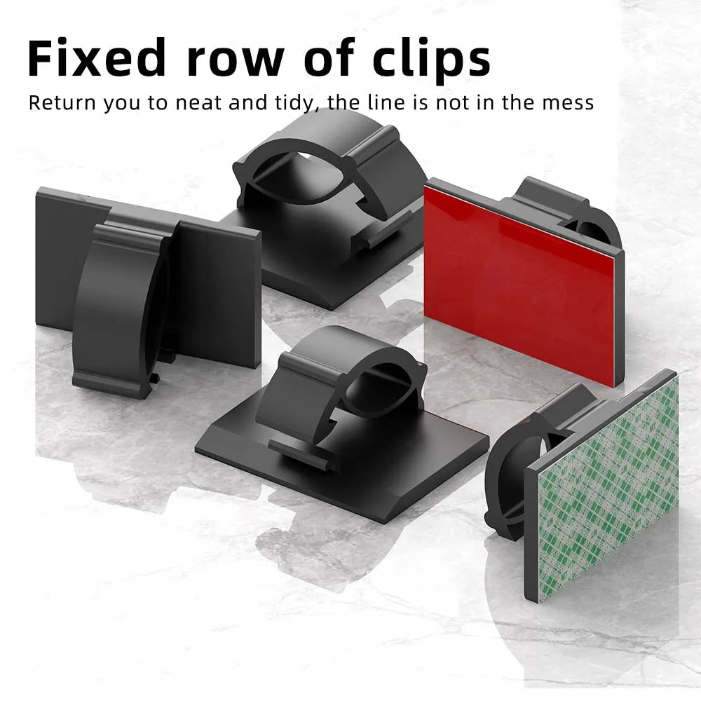 Desktop Cable Organizer Clips – 30 or 90 Pieces