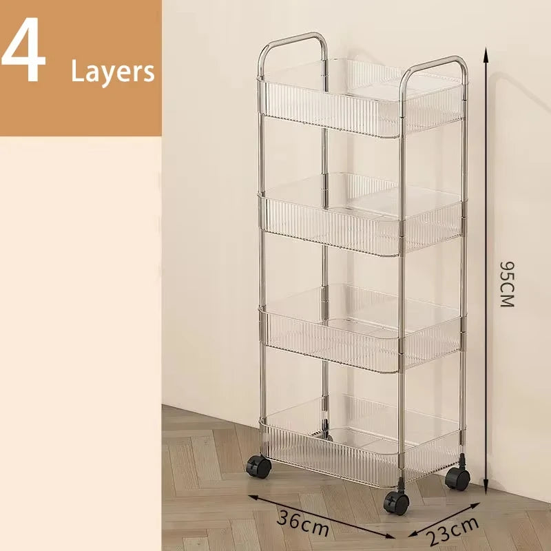 2/3/4-Tier Mobile Rolling Storage Cart