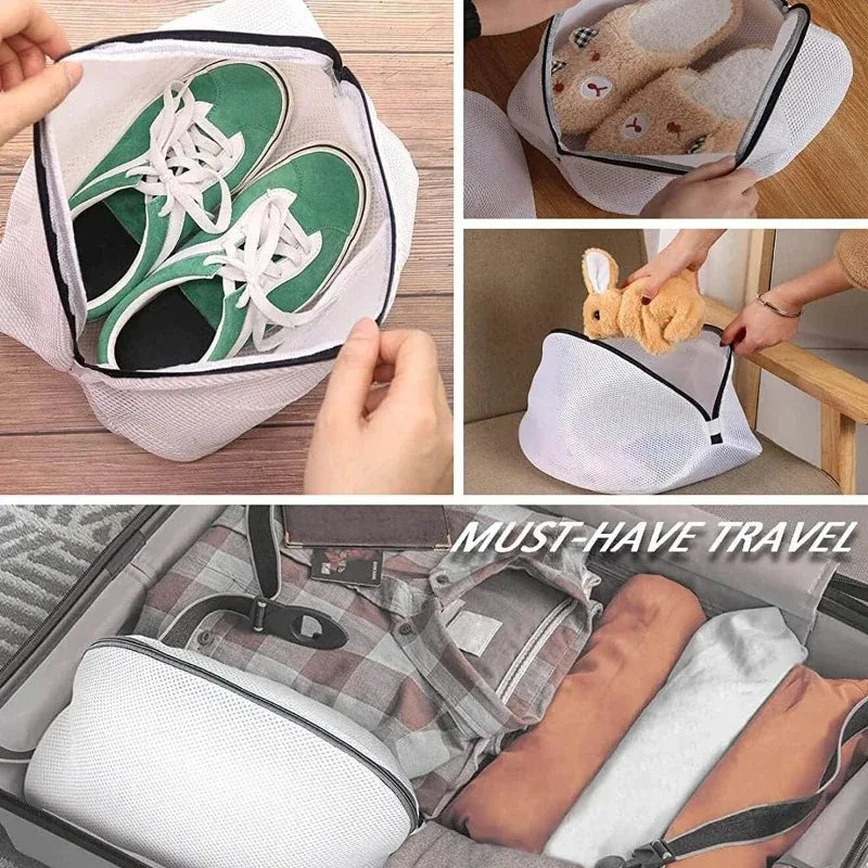 Zippered Mesh Shoe Laundry Bag