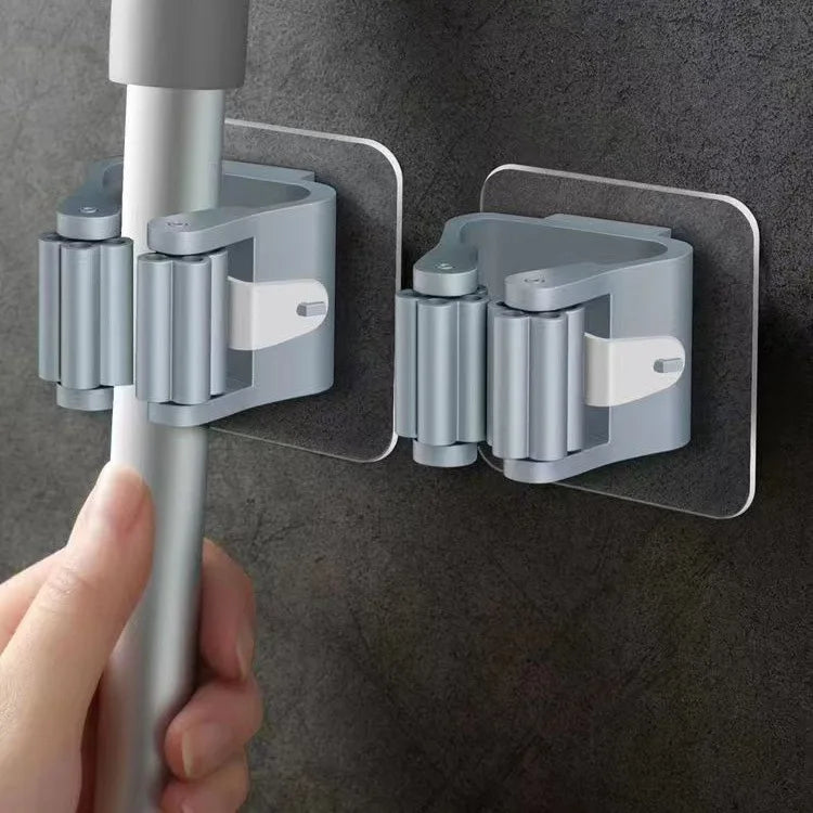 Adhesive Multi-Purpose Wall Hooks for Brooms & Mops