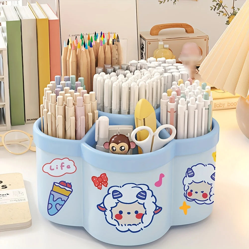 Rotating Multi-Compartment Desk Organizer