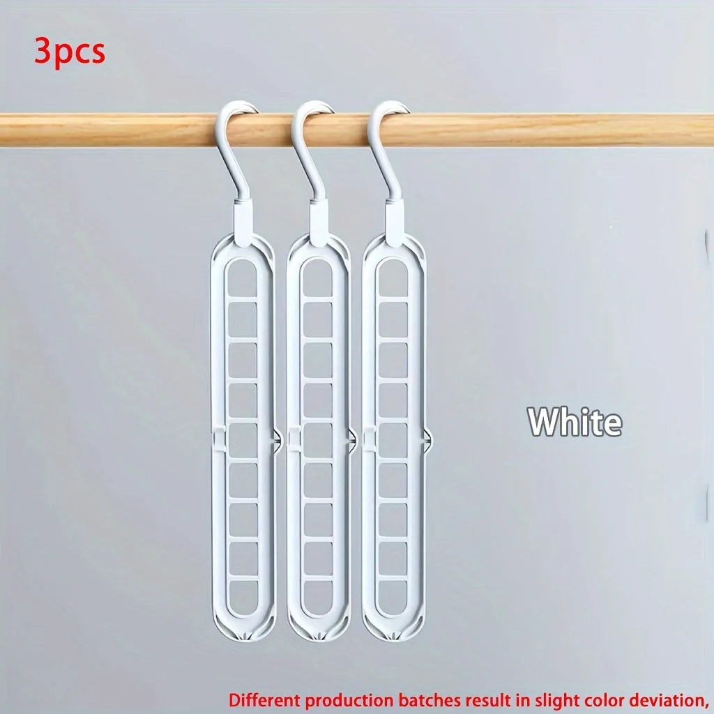 3-Piece 9-Hole Foldable Space-Saving Hangers
