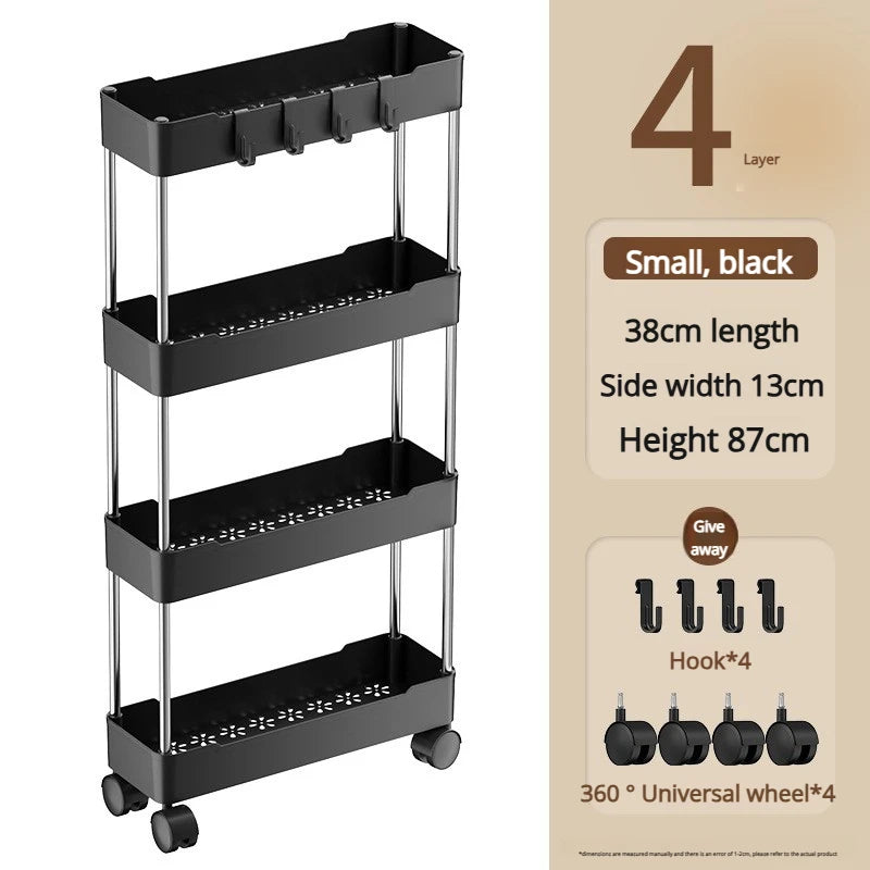 4-Tier Slim Rolling Storage Cart