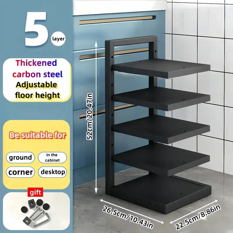Adjustable Pot & Pan Organizer – 2 to 5 Tiers