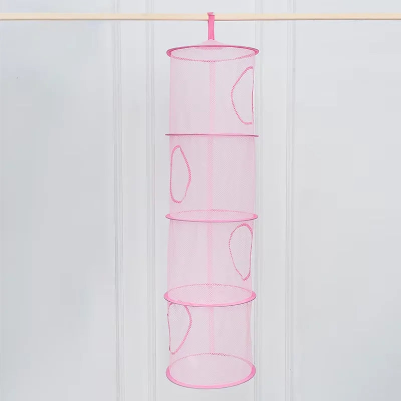 4-Compartment Foldable Hanging Mesh Organizer