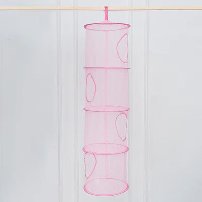 4-Compartment Foldable Hanging Mesh Organizer