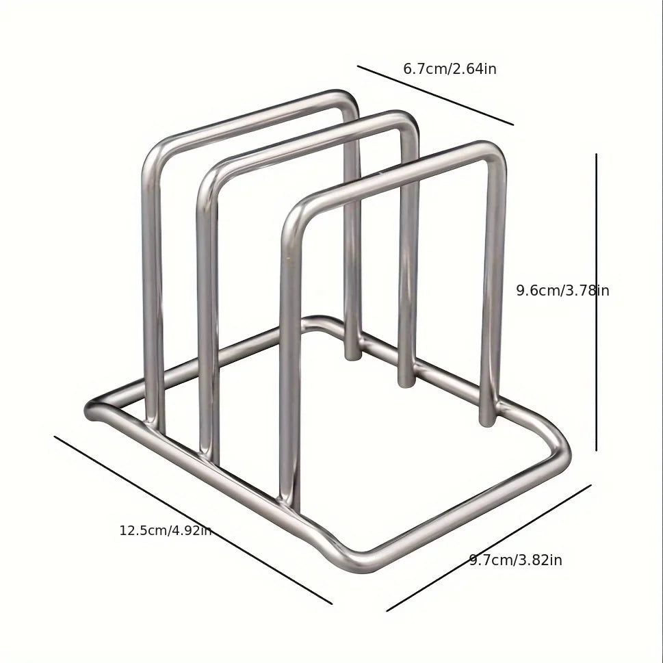 Stainless Steel Pot Lid & Cutting Board Organizer