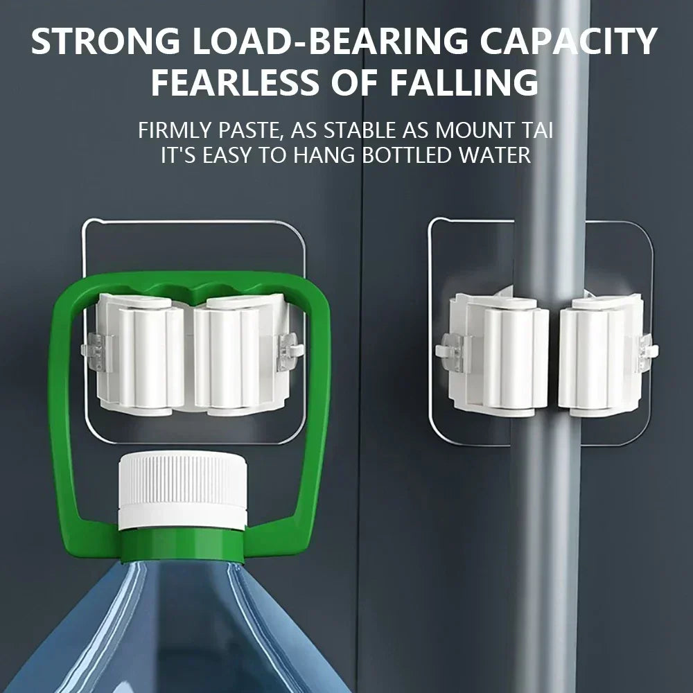 Self-Adhesive Wall-Mounted Broom & Mop Holder