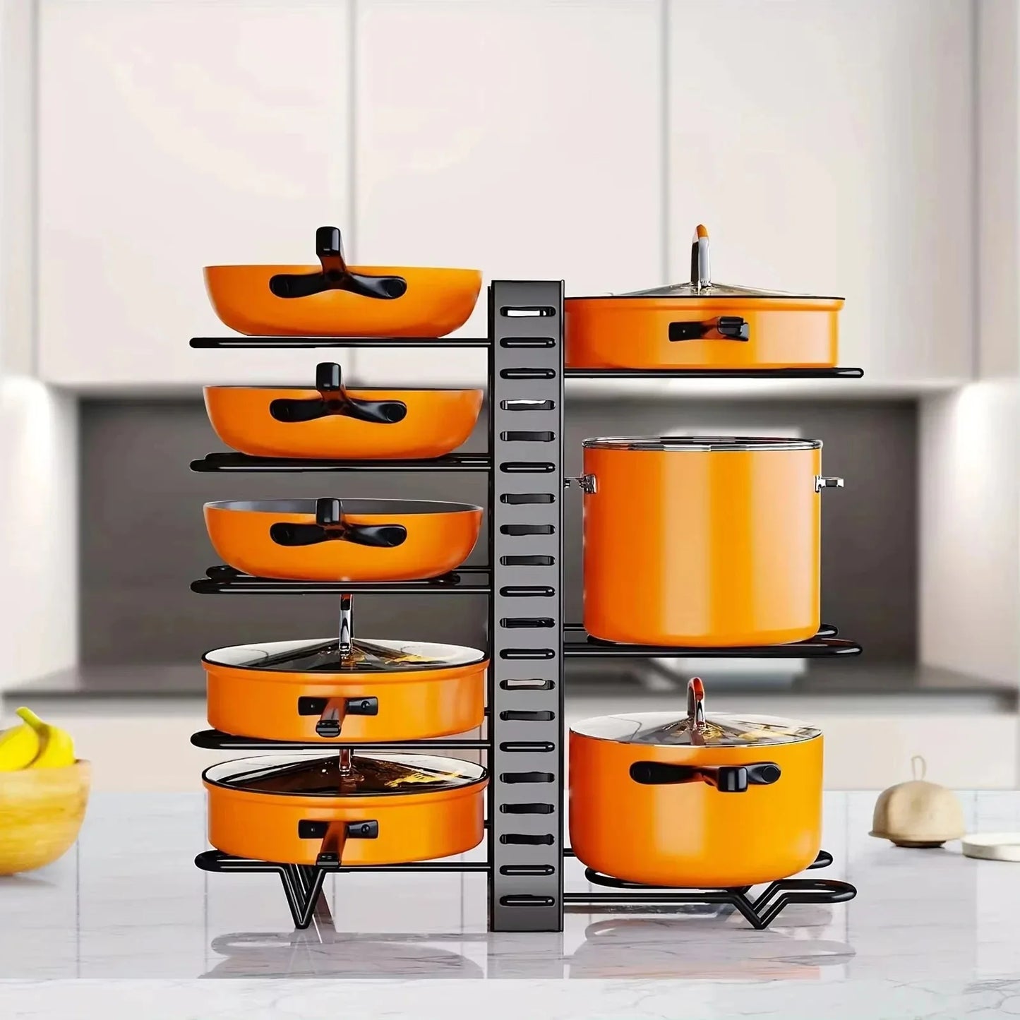 8-Tier Metal Pot, Pan & Lid Organizer