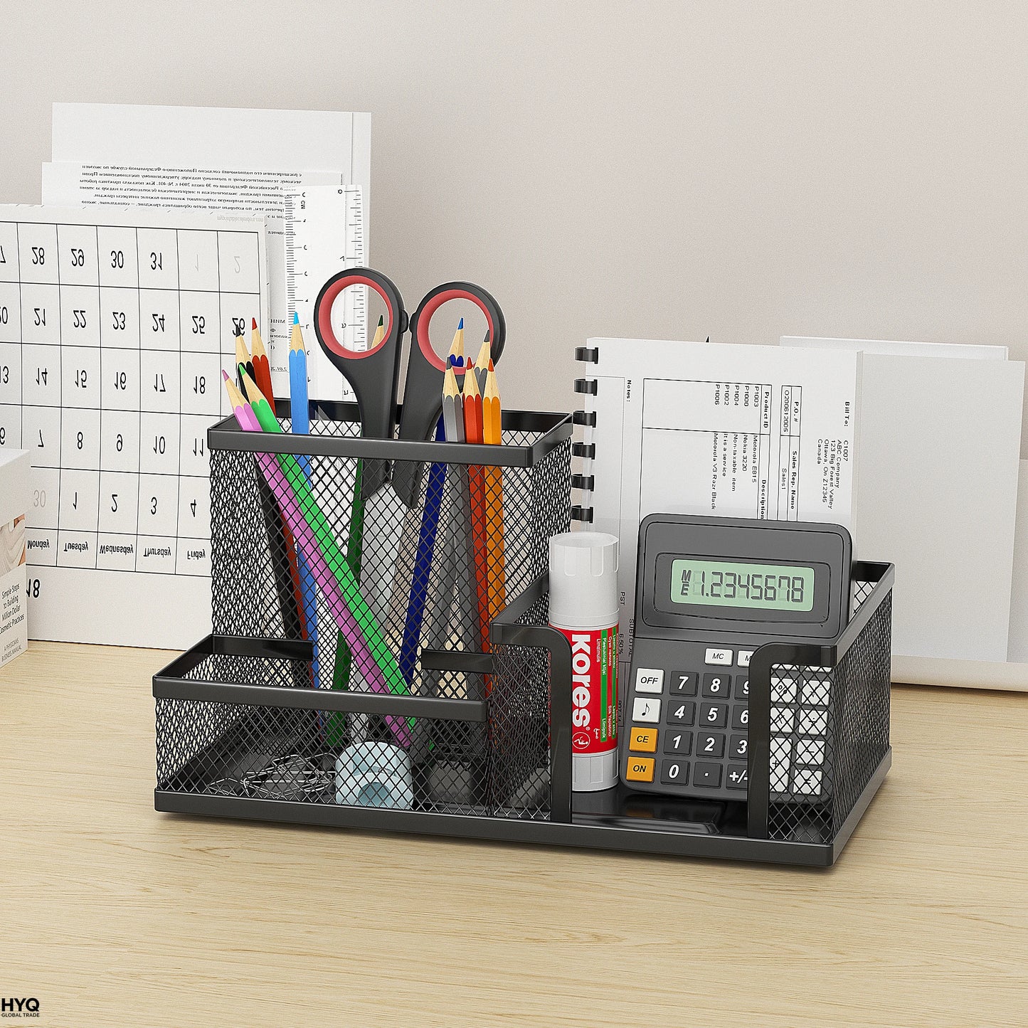 3-Compartment Mesh Desk Organizer