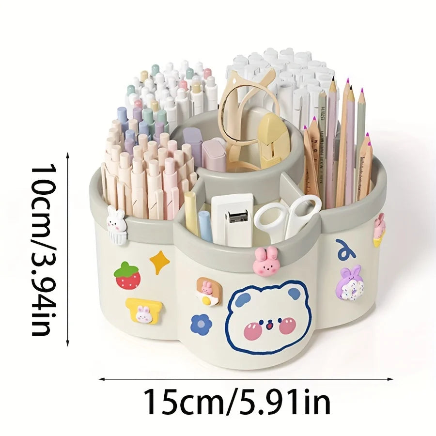 Rotating Multi-Compartment Desk Organizer