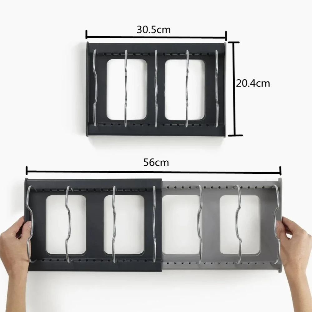 7-Grid Telescopic Pot & Lid Organizer