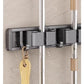 3–5 Hook Wall-Mounted Broom & Mop Holder