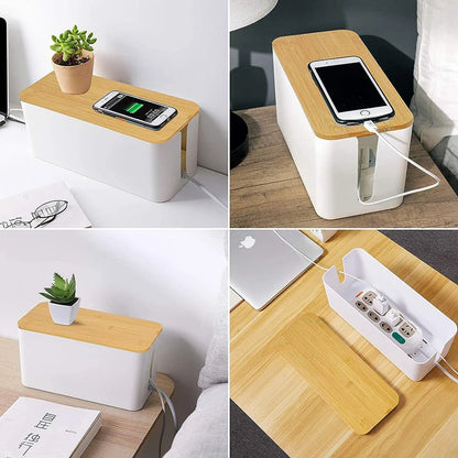 Wood-Grain Cable Management Box for Power Strips — product image 5 of 13