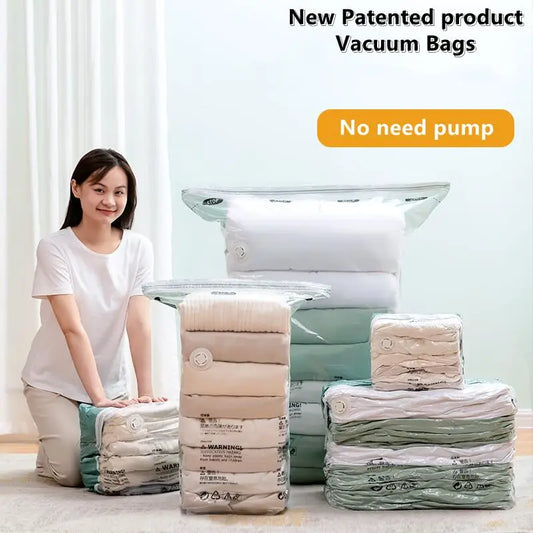 No-Pump Vacuum Storage Bags – Flat & Cubic Sizes — product image 1 of 12