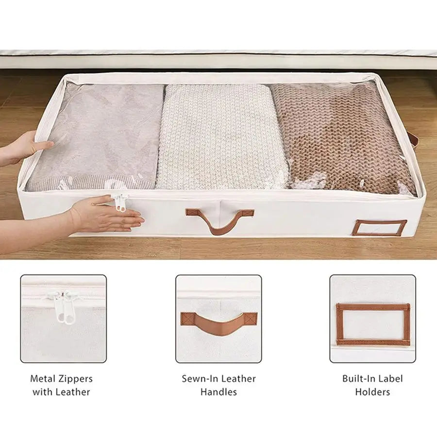 Under-Bed Blanket Organizer with Clear Window – 1 to 4 Pack