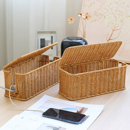 Hand-Woven Cable Management Box for Desk & TV Areas — product image 2 of 8