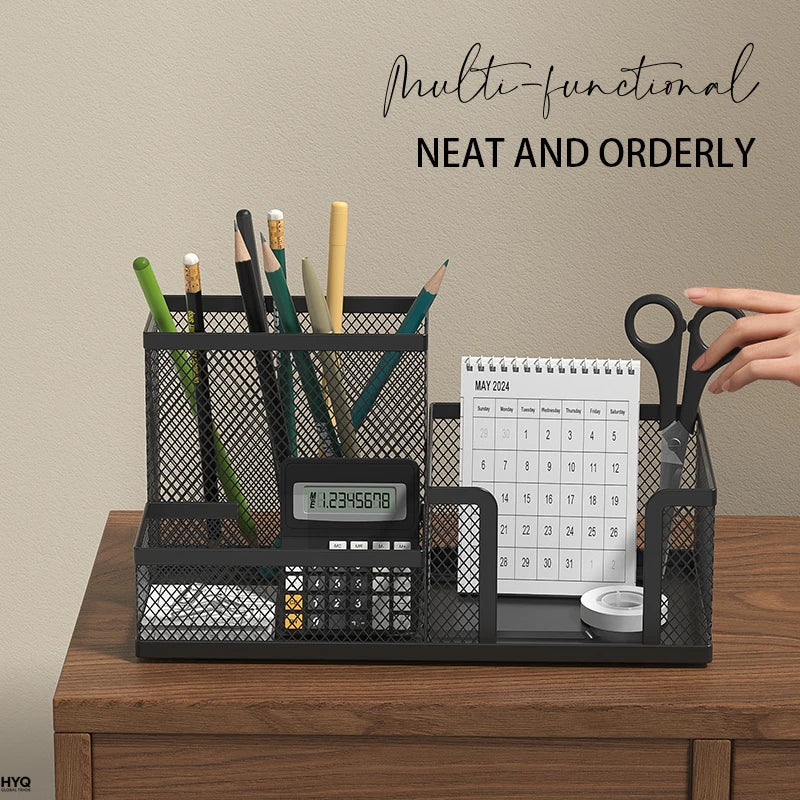 3-Compartment Mesh Desk Organizer
