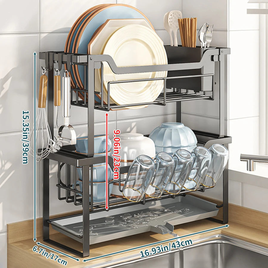 Countertop Dish Drying Rack, No Assembly