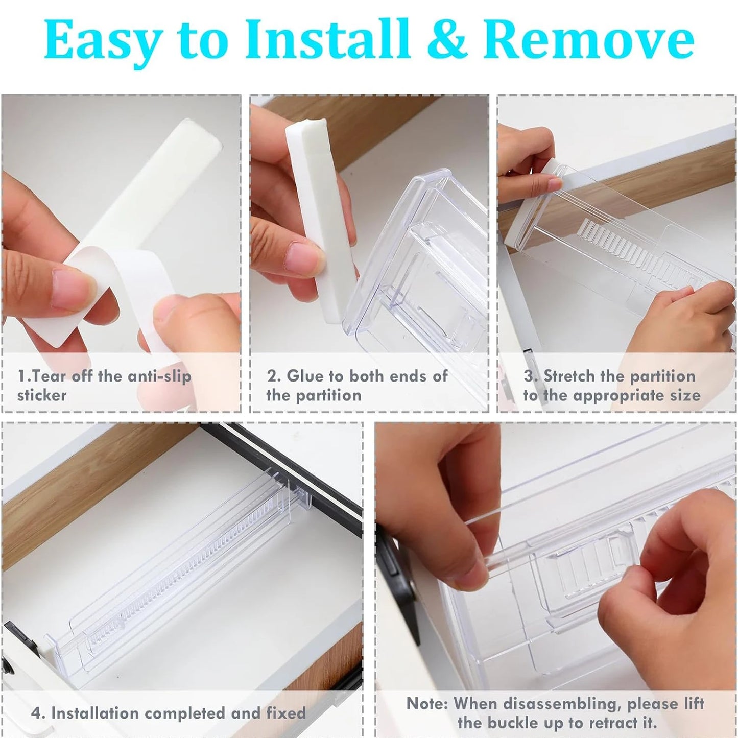 6/8/10/12-Pack Expandable Drawer Organizers