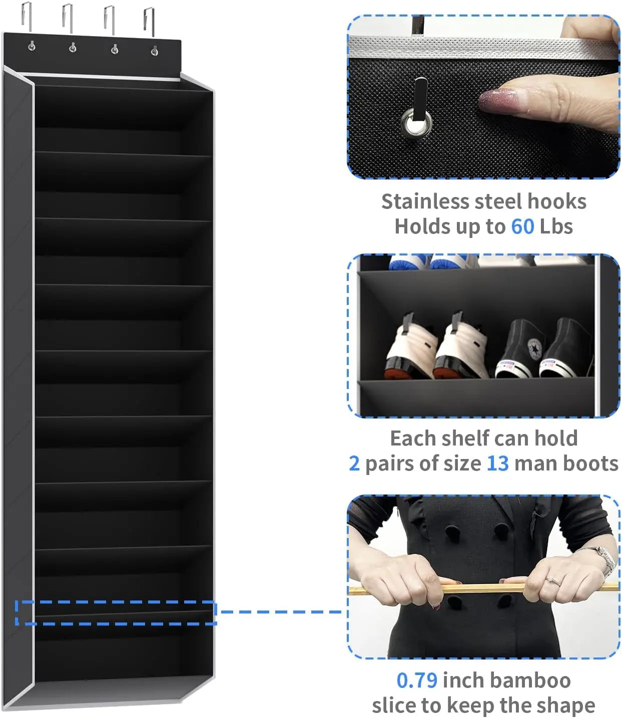 10-Tier Over-Door Shoe Organizer