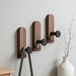 Self-Adhesive Walnut Wood Wall Hooks – 1, 2 or 4 Pack