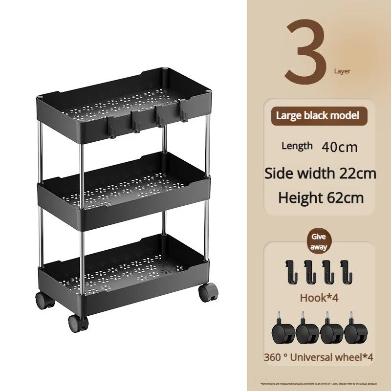 4-Tier Slim Rolling Storage Cart