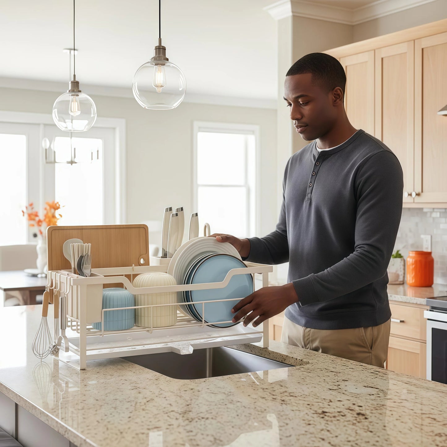 Countertop Dish Drying Rack, No Assembly