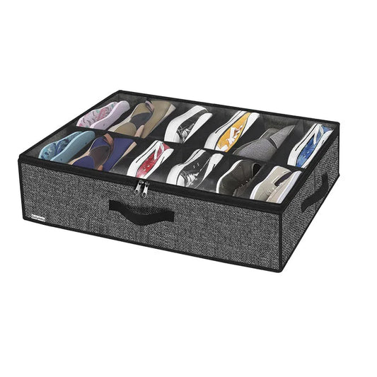 Under-Bed Shoe Storage Organizer with Clear Cover — product image 1 of 8
