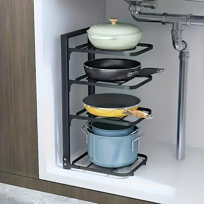 Adjustable Pot & Pan Organizer – 2 to 5 Tiers