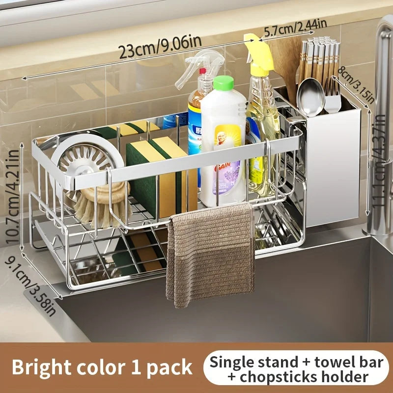Stainless Steel Sink Caddy with Drain Tray