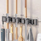 3–5 Hook Wall-Mounted Broom & Mop Holder