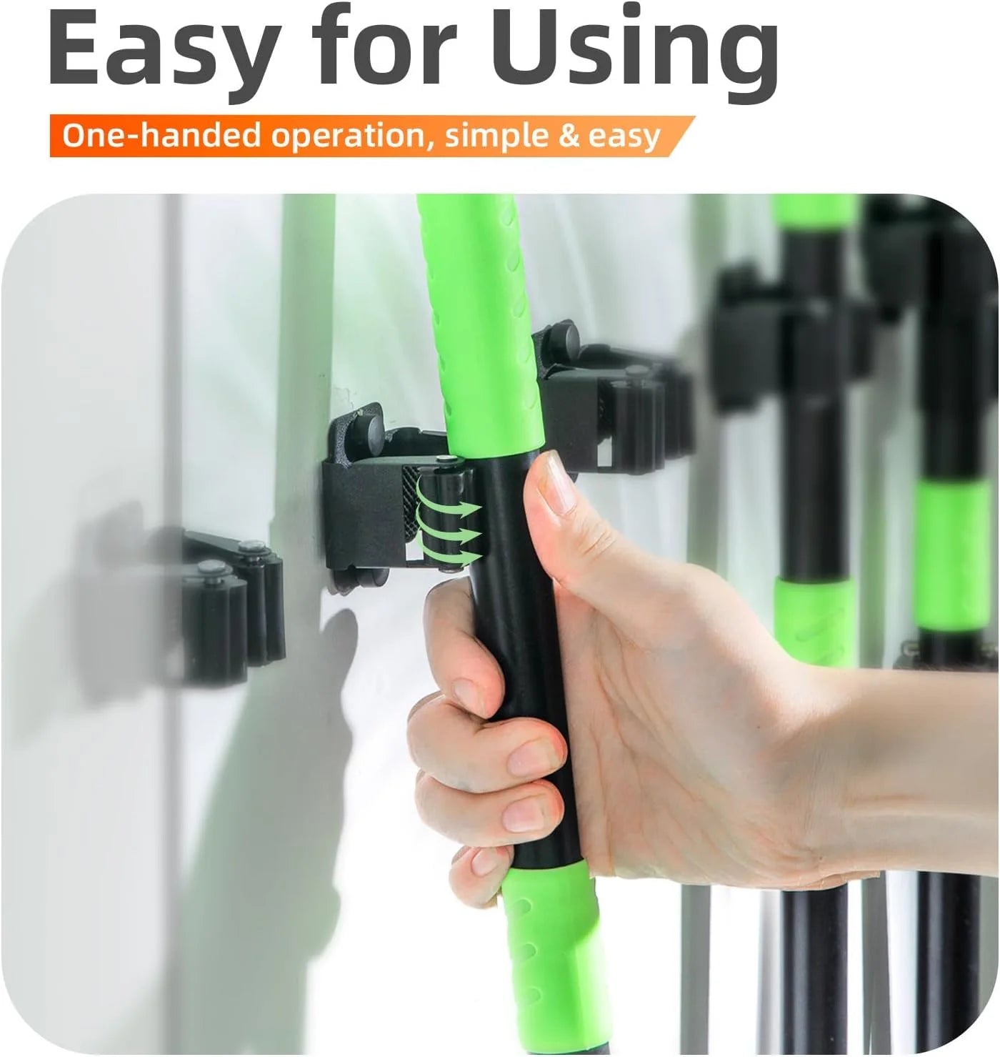 Wall-Mounted Stainless Steel Broom & Mop Holder
